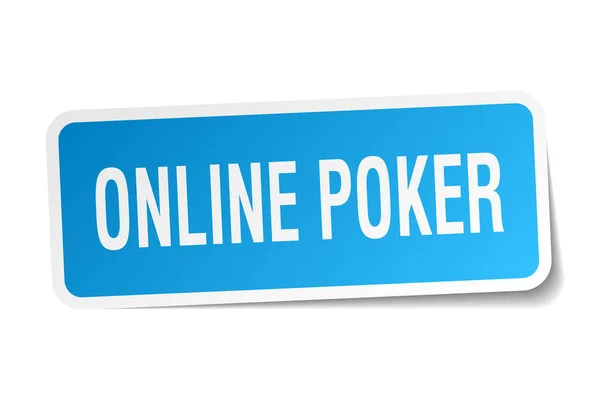 Online poker kwadrat naklejki na białym — Wektor stockowy
