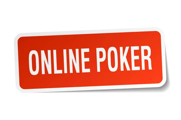 Online poker kwadrat naklejki na białym — Wektor stockowy