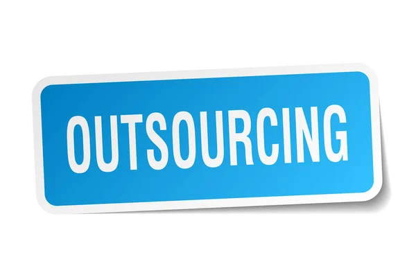 Outsourcing adesivo quadrato su bianco — Vettoriale Stock