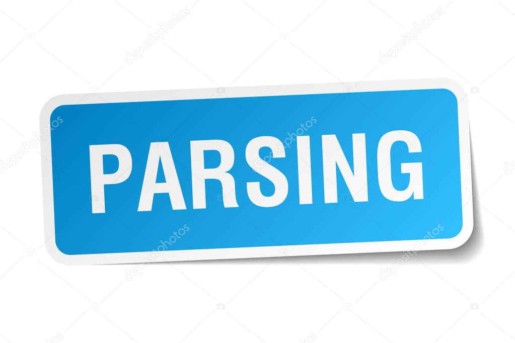 parsing square sticker on white