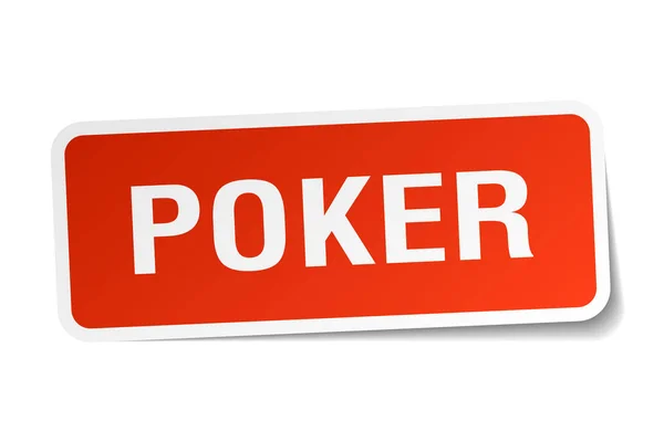 Etiqueta quadrada de poker no branco — Vetor de Stock