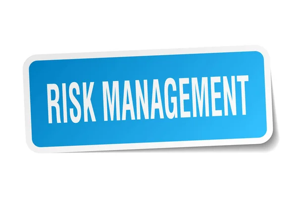 Pegatina cuadrada de gestión de riesgos en blanco — Vector de stock