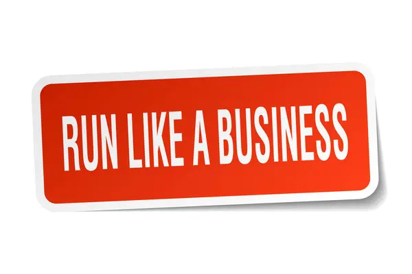Run like a business square sticker on white — Stock Vector