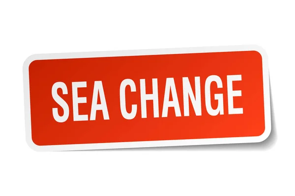 Sea change square sticker on white — Stock Vector