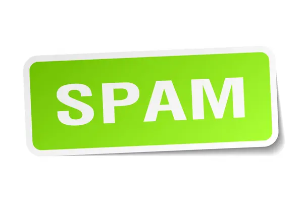 Pegatina cuadrada de spam en blanco — Vector de stock