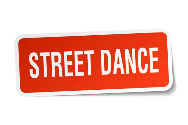 Street Dance Square Sticker auf weißem Grund — Stockvektor