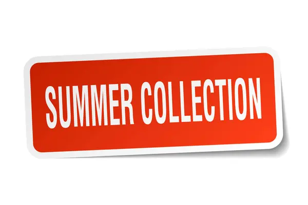 Colección de verano pegatina cuadrada en blanco — Archivo Imágenes Vectoriales