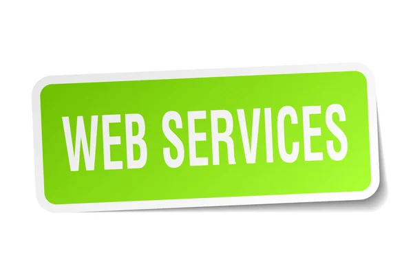 Web serviços adesivo quadrado no branco — Vetor de Stock