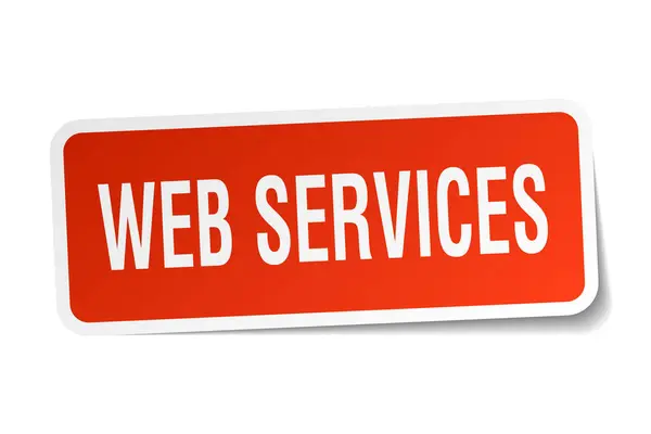 Web Services eckiger Aufkleber auf weißem Grund — Stockvektor
