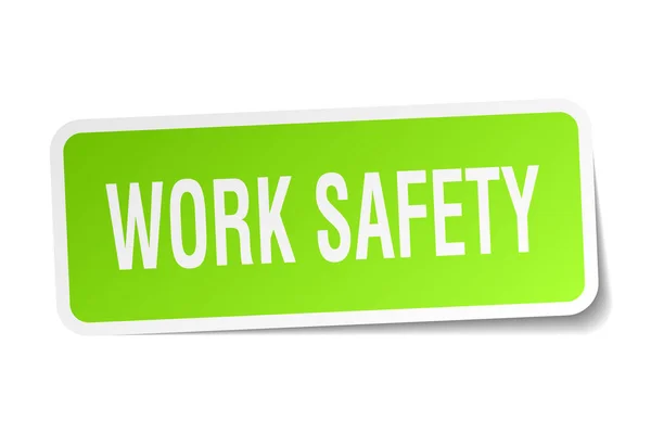 Work safety square sticker on white — Stock Vector