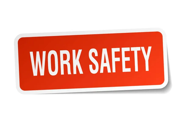 Adesivo quadrato di sicurezza sul lavoro su bianco — Vettoriale Stock