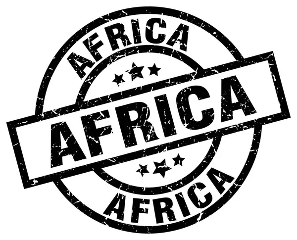 Africa nero rotondo grunge timbro — Vettoriale Stock