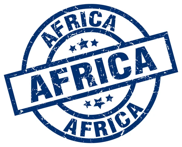 Afrika blauwe ronde grunge stempel — Stockvector