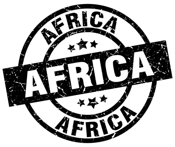 África preto redondo grunge selo — Vetor de Stock