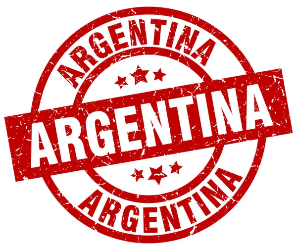 Argentinien rote runde Grunge-Briefmarke — Stockvektor