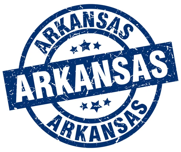 Timbre grunge rond bleu Arkansas — Image vectorielle