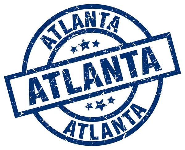 Atlanta blu rotondo grunge timbro — Vettoriale Stock