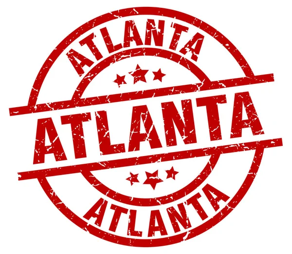 Atlanta roter Round Grunge Stempel — Stockvektor