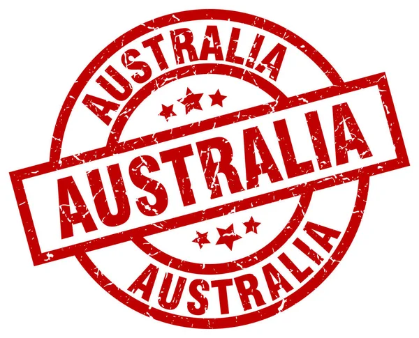 澳大利亚红圆 grunge 邮票 — 图库矢量图片
