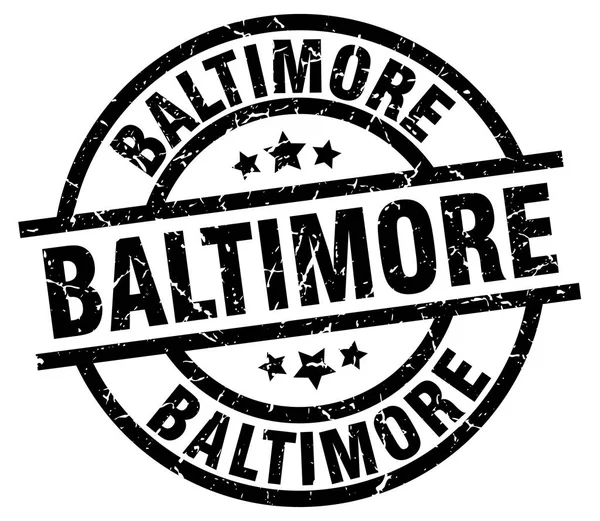 Baltimore schwarzer Round Grunge Stempel — Stockvektor