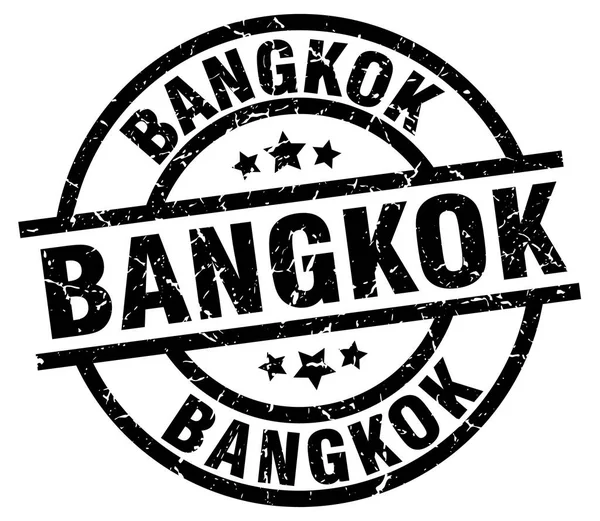 Bangkok schwarzer runder Grunge Stempel — Stockvektor