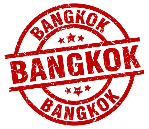 Bangkok roter Round Grunge Stempel — Stockvektor