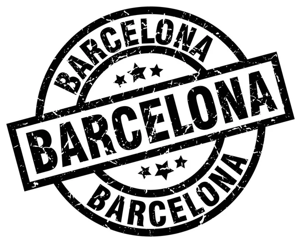 Barcelona zwart ronde grunge stempel — Stockvector