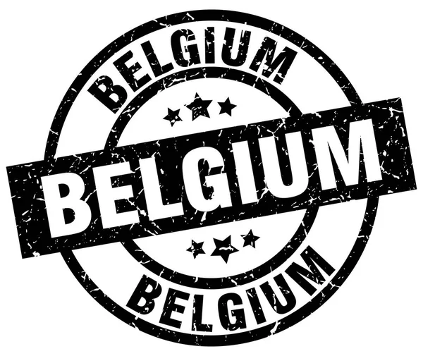Belgium black round grunge stamp — Stock Vector