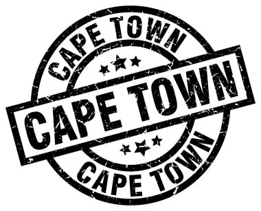 Cape Town siyah yuvarlak grunge damgası