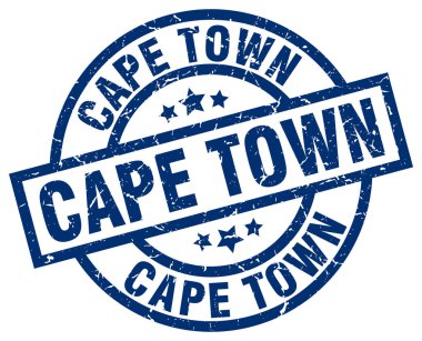 Cape Town mavi yuvarlak grunge damgası