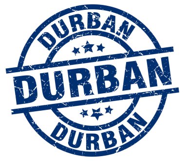 Durban mavi yuvarlak grunge damgası