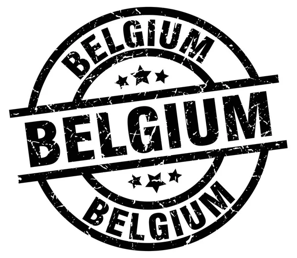 Belgium black round grunge stamp — Stock Vector