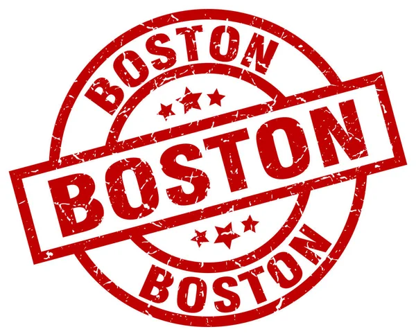 Boston červené kulaté razítko grunge — Stockový vektor
