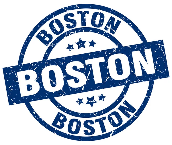 Boston modré kulaté grunge razítko — Stockový vektor