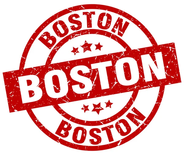 Boston červené kulaté razítko grunge — Stockový vektor