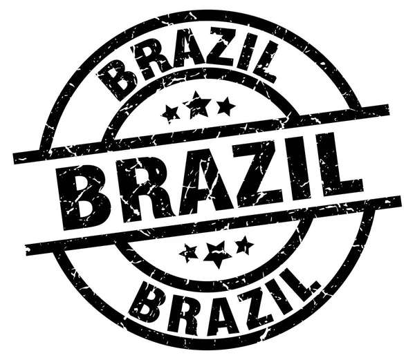 Бразилія чорний круглі гранж штамп — стоковий вектор