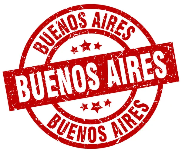 Buenos Aires timbro grunge rosso rotondo — Vettoriale Stock