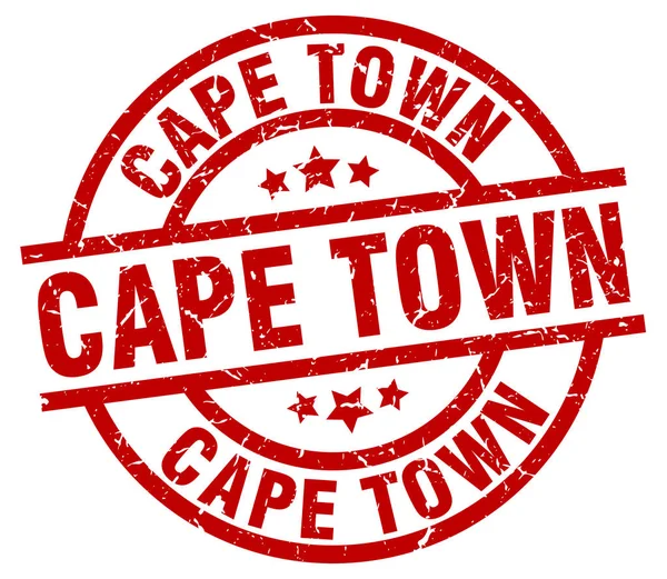 Кейптаун червоних круглих гранж штамп — стоковий вектор