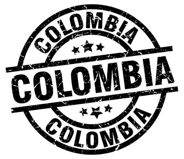 Colômbia preto redondo grunge carimbo — Vetor de Stock