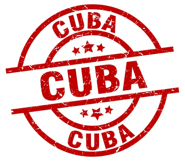 Kuba czerwony okrągły stempel streszczenie — Wektor stockowy