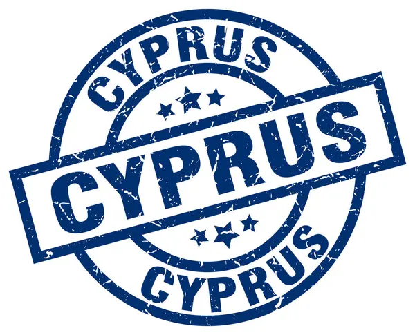 Cyprus blue round grunge stamp — Stock Vector