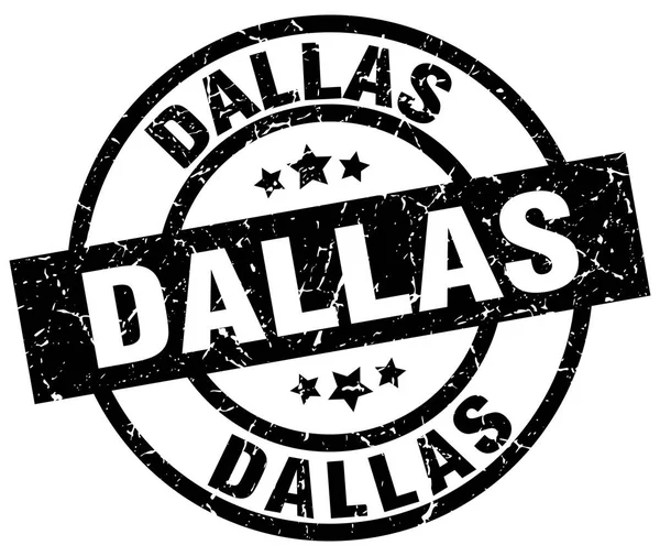 Sello grunge redondo Dallas negro — Vector de stock