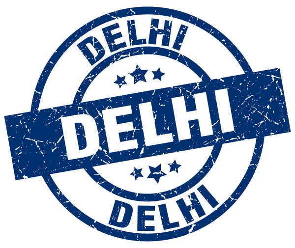 Delhi blå runda grunge stämpel — Stock vektor