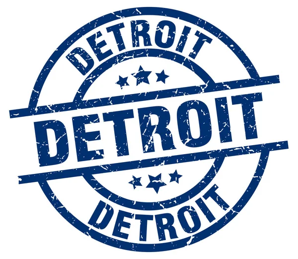 Sello grunge redondo Detroit blue — Vector de stock