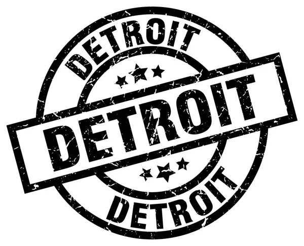 Detroit negro ronda grunge sello — Vector de stock