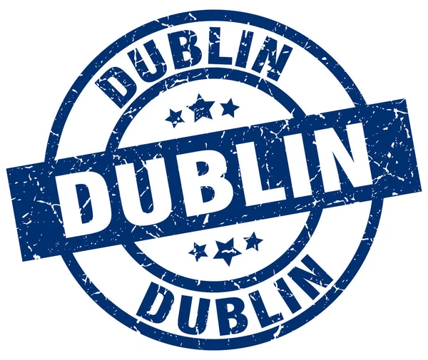 Dublin blue round grunge stamp — Stock Vector