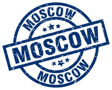 Moskova mavi yuvarlak grunge damgası