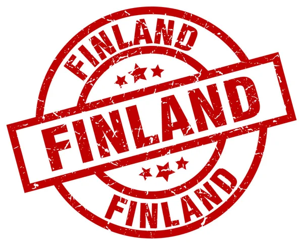 Finlandia sello grunge redondo rojo — Archivo Imágenes Vectoriales