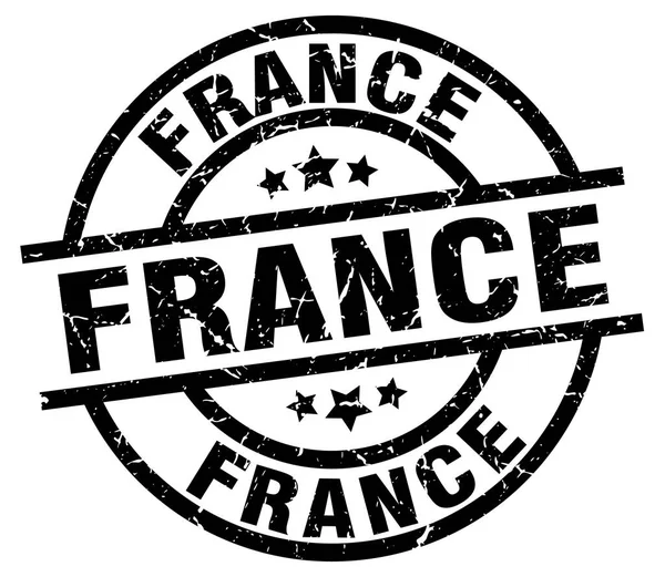 Fransa siyah yuvarlak grunge damgası — Stok Vektör