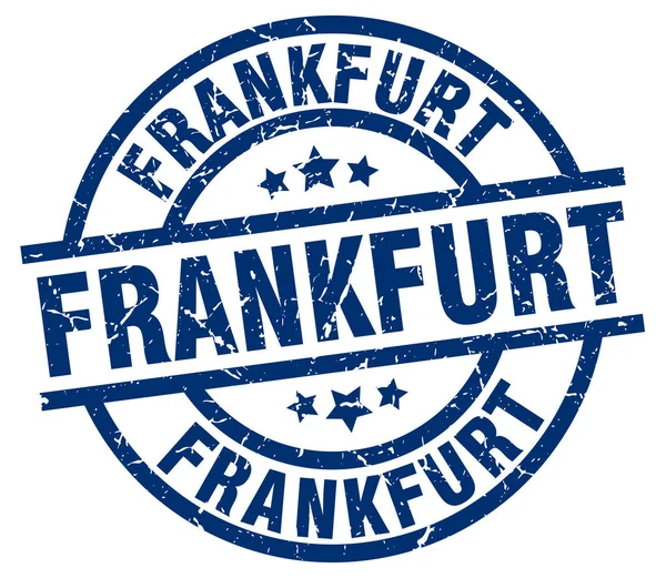 Frankfurt blaue Round Grunge Briefmarke — Stockvektor